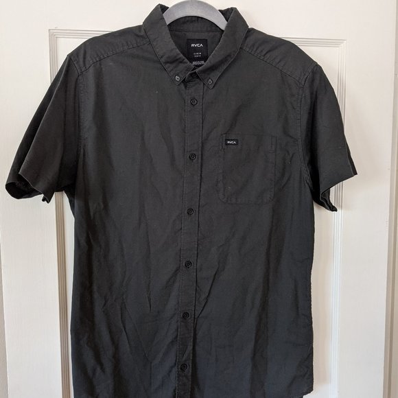 RVCA Black Casual Button Down Shirt - Picture 1 of 3